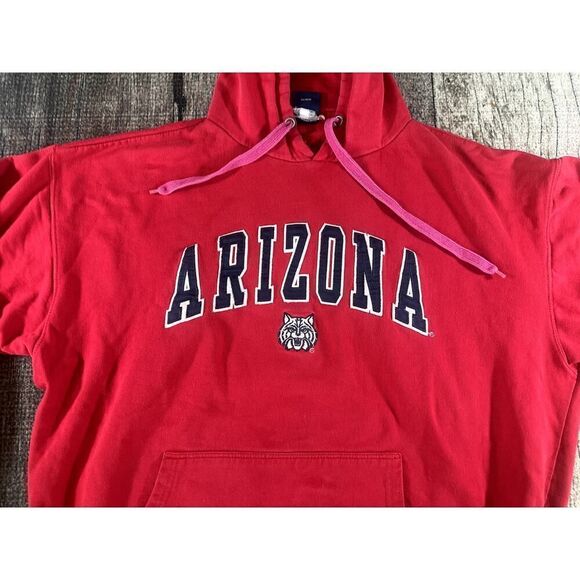 Vintage Arizona Wildcats Hoodie Mens Lg Red Sweatshirt University Team Sweater - Picture 3 of 7